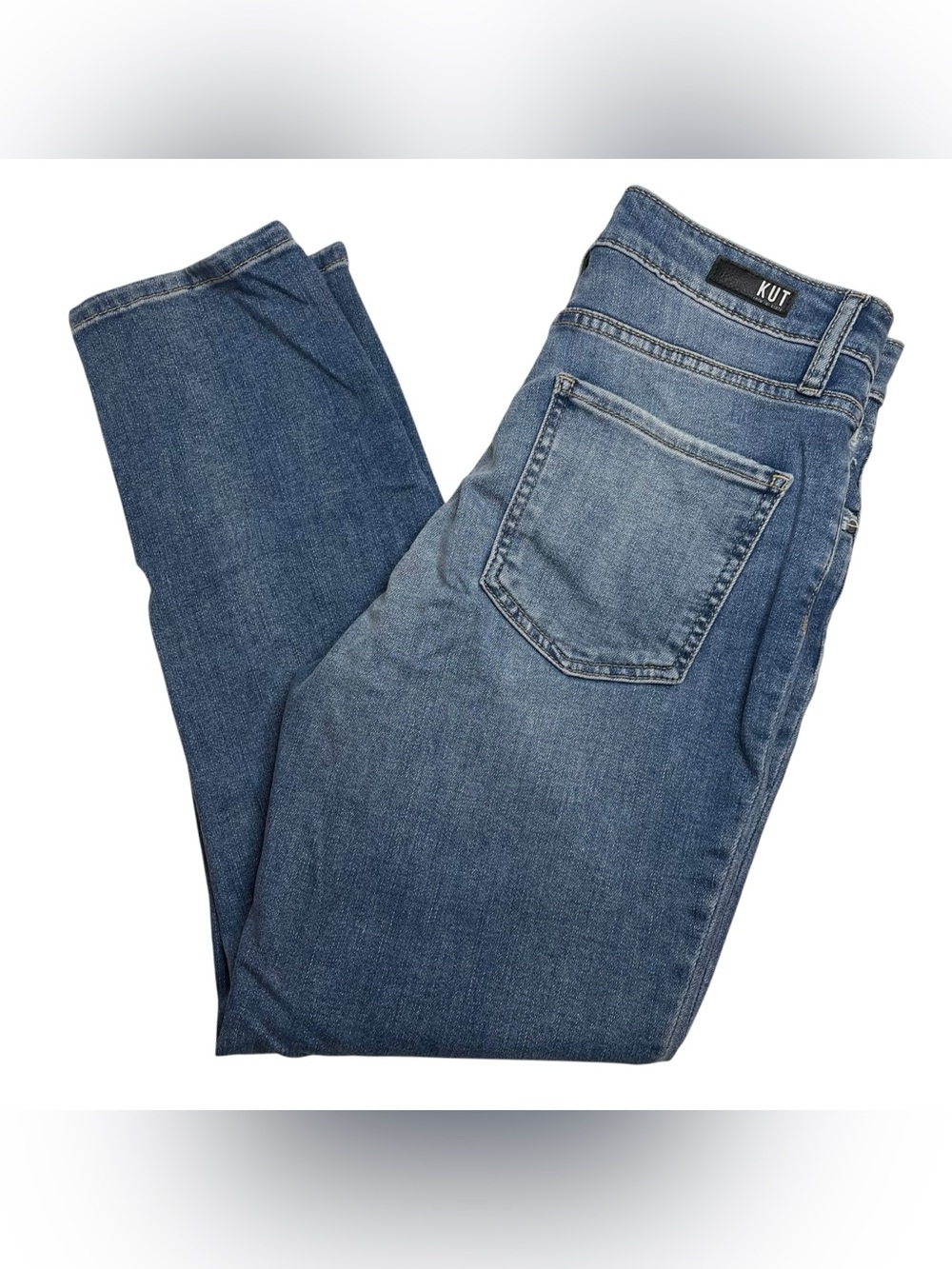 KUT from the Kloth Naomi Fab Ab Crop Straight Leg High Rise Jeans Size 4